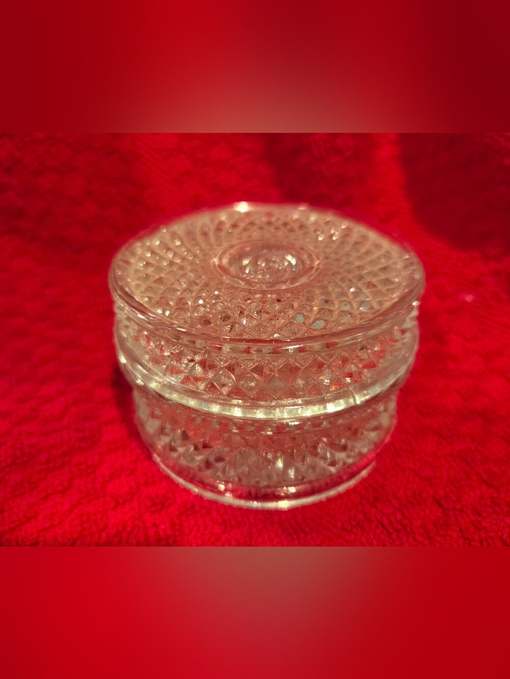 Cambridge Glass Vanity Powder Box Or Trinket Box